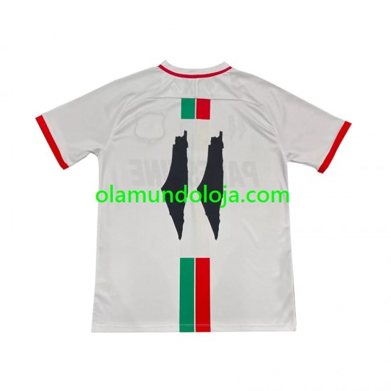 Camisola Club Deportivo Palestino Center Stripre Homem Equipamento Segundo 2024-2025 Manga Curta